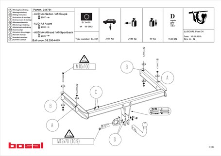 Audi A4 Çeki Demiri B8 2008-2015 Sedan,Stationwagon,Cabrio - Görsel 4