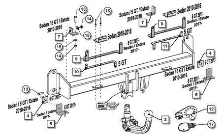 Bmw 5-Serisi Sökülebilir Çeki Demiri F10/F11 2010-2017 Sedan,Stationwagon - Görsel 4