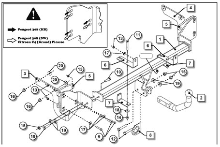Citroen c4 Picasso Çeki Demiri 2012- - Görsel 4